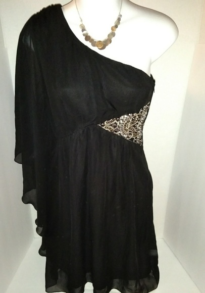 As U Wish chiffon one shoulder dress - Picture 2 of 7